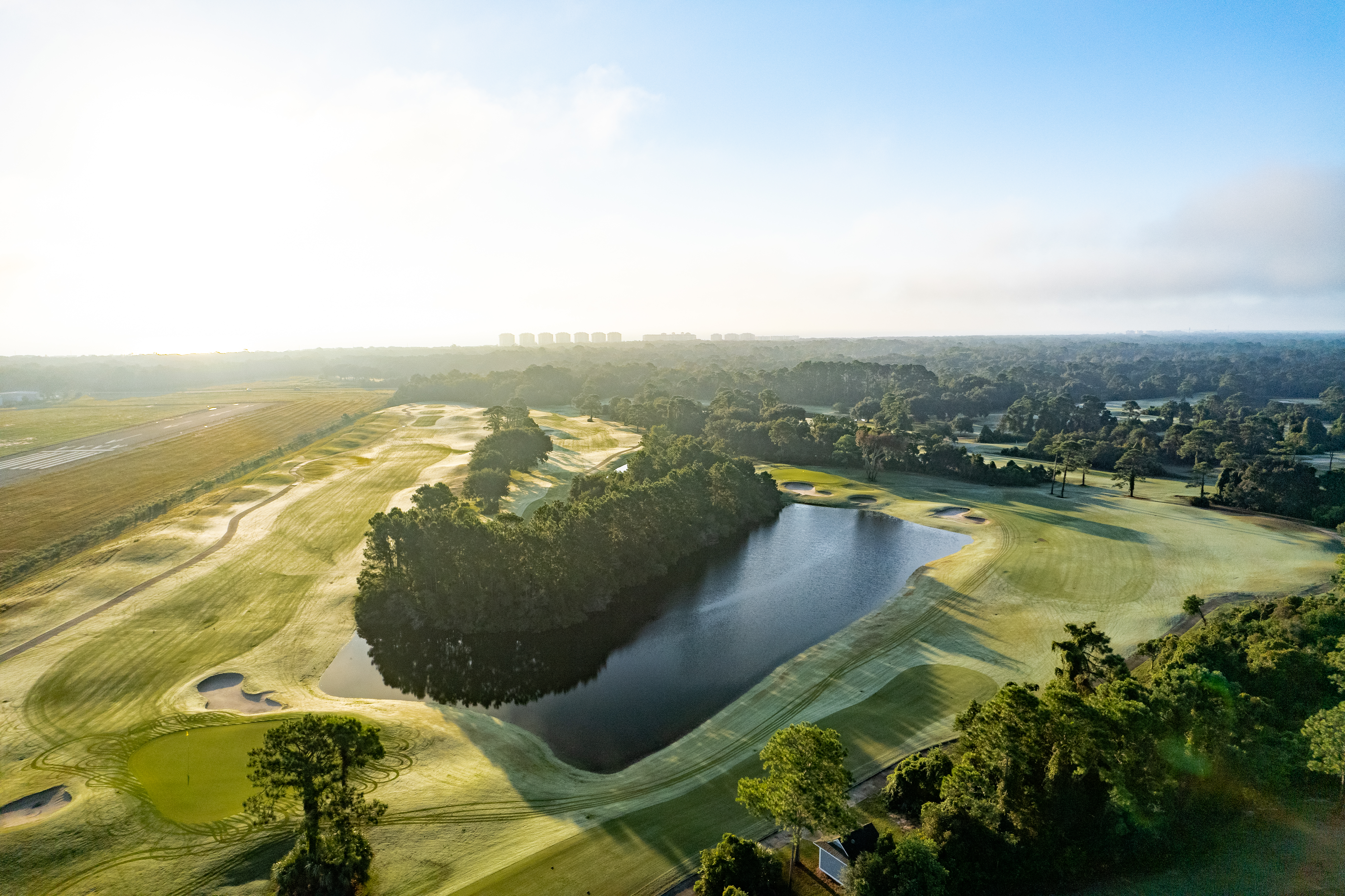 Aerial view of golf course
